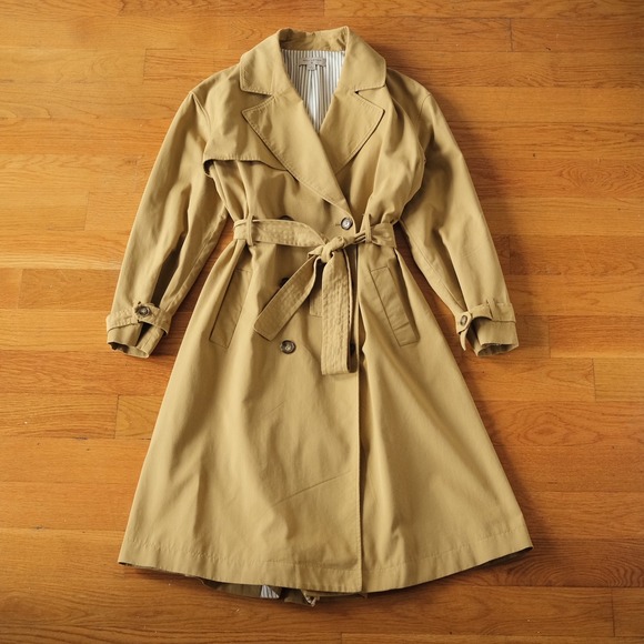 Nili Lotan Jackets & Blazers - Nili Lotan Trench Coat Women Tan Belted Double Breasted Classic Small Outerwear